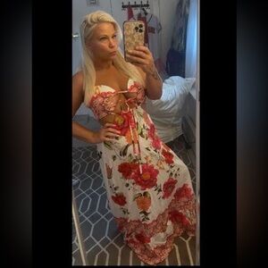 Floral Cut-Out Maxi Dress